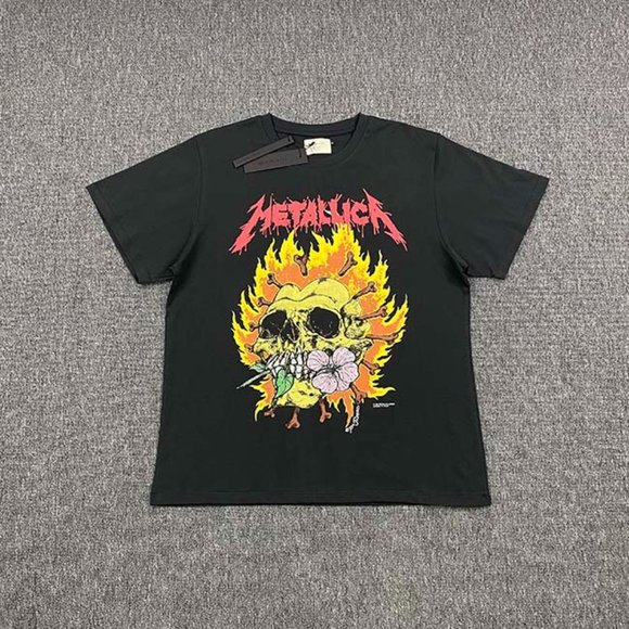 Fear Of God  Metallica Pushead Flaming Heart Skull Tee Shirt - Picture 1 of 8